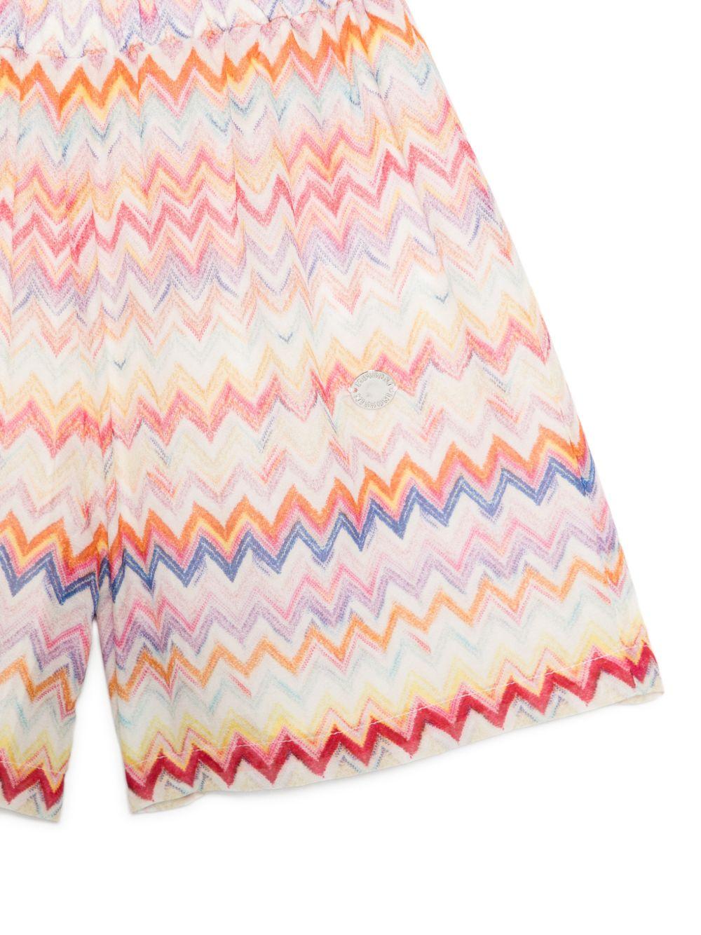 Shorts per bambina Missoni Kids multicolore con motivo a zig zag - Rubino Kids
