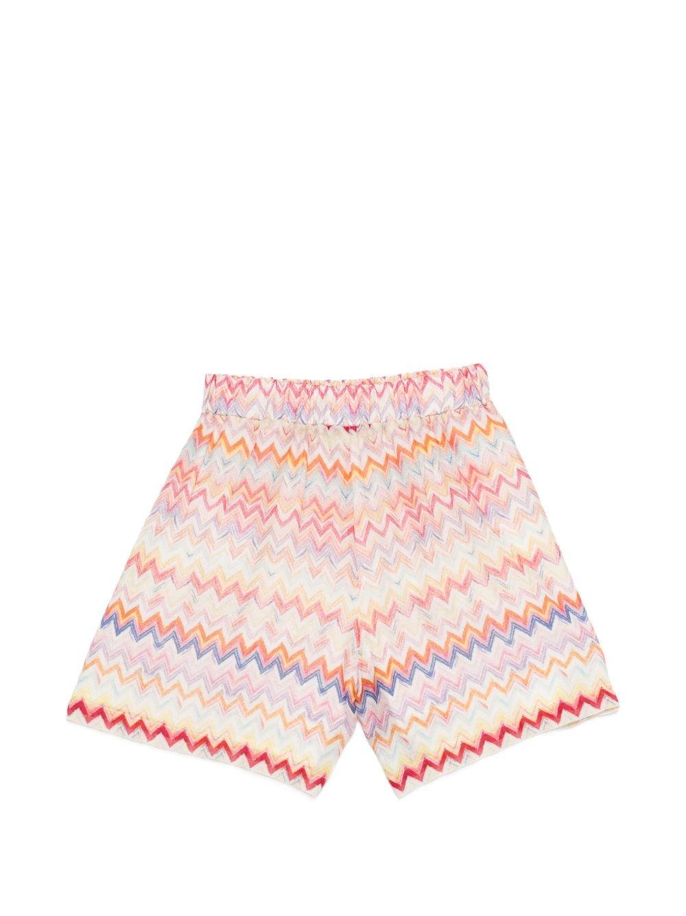 Shorts per bambina Missoni Kids multicolore con motivo a zig zag - Rubino Kids