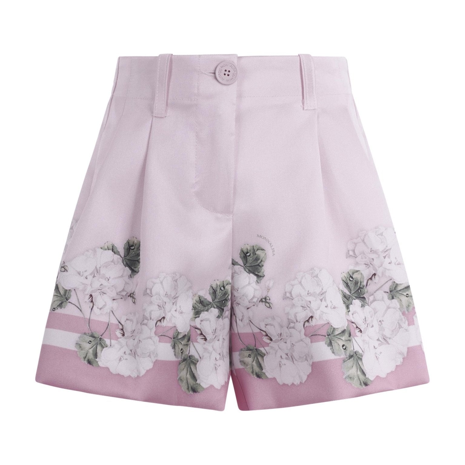 Shorts per bambina Monnalisa rosa con stampa grafica a fiori - Rubino Kids
