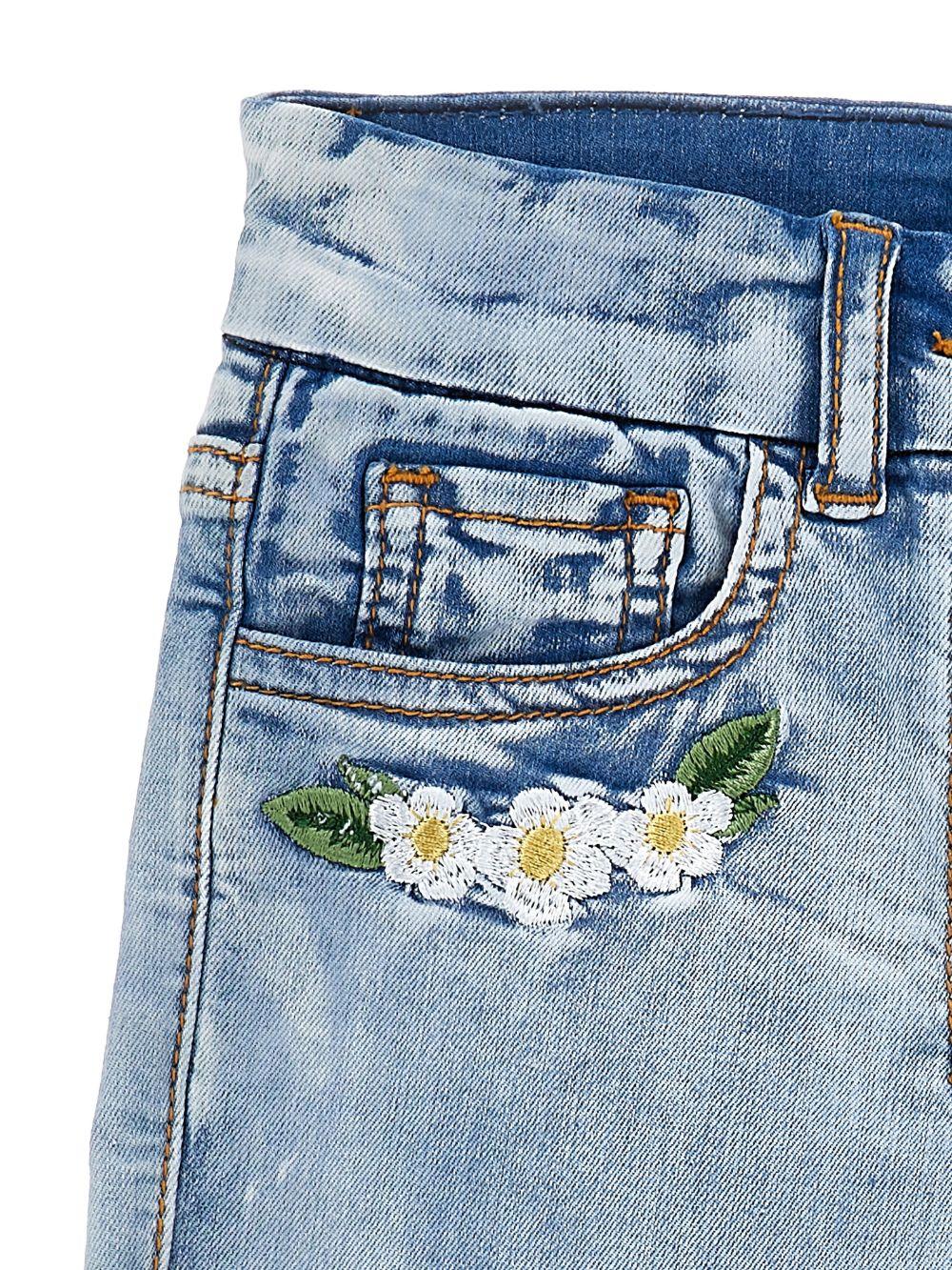 Shorts per bambina Monnalisa x Disney in denim con ricamo - Rubino Kids