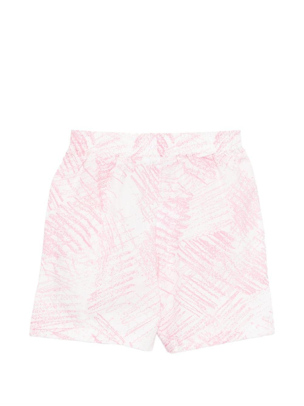 Shorts per bambina MSGM Kids bianco con stampa grafica all - over - Rubino Kids