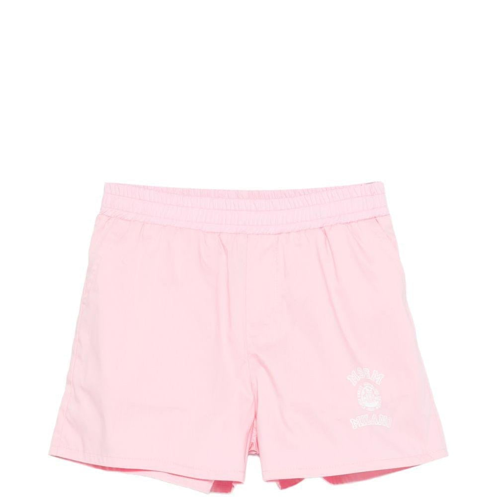 Shorts per bambina MSGM Kids rosa con logo sul davanti - Rubino Kids