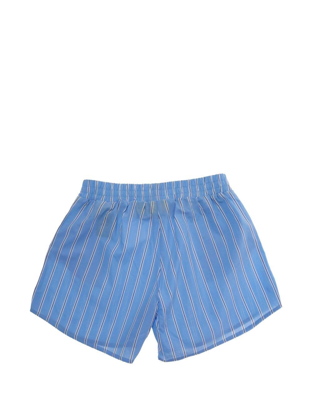 Shorts per bambina Off - White Kids azzurri con design a righe - Rubino Kids