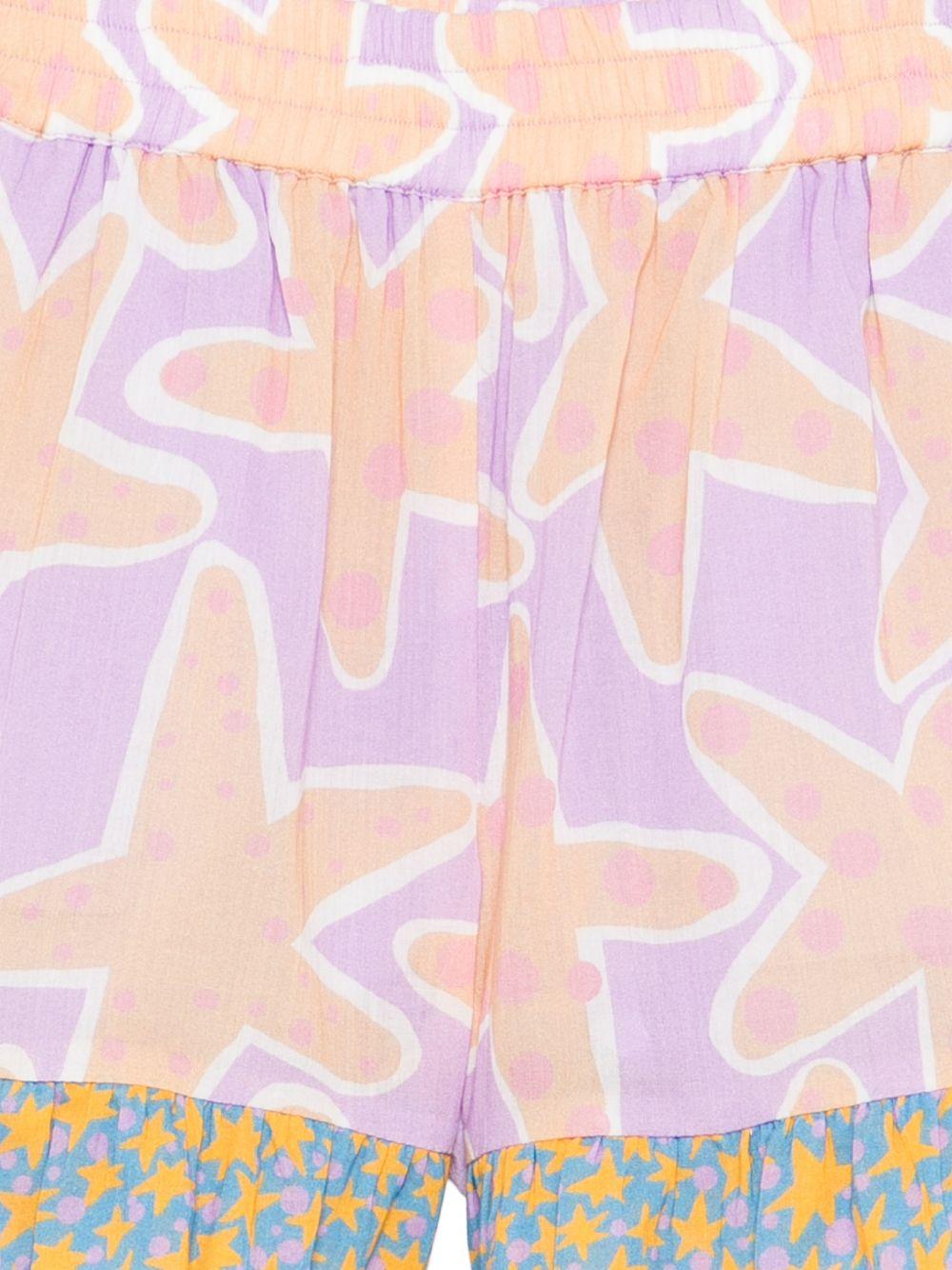 Shorts per bambina Stella McCartney Kids multicolore con stampa stelle marine - Rubino Kids