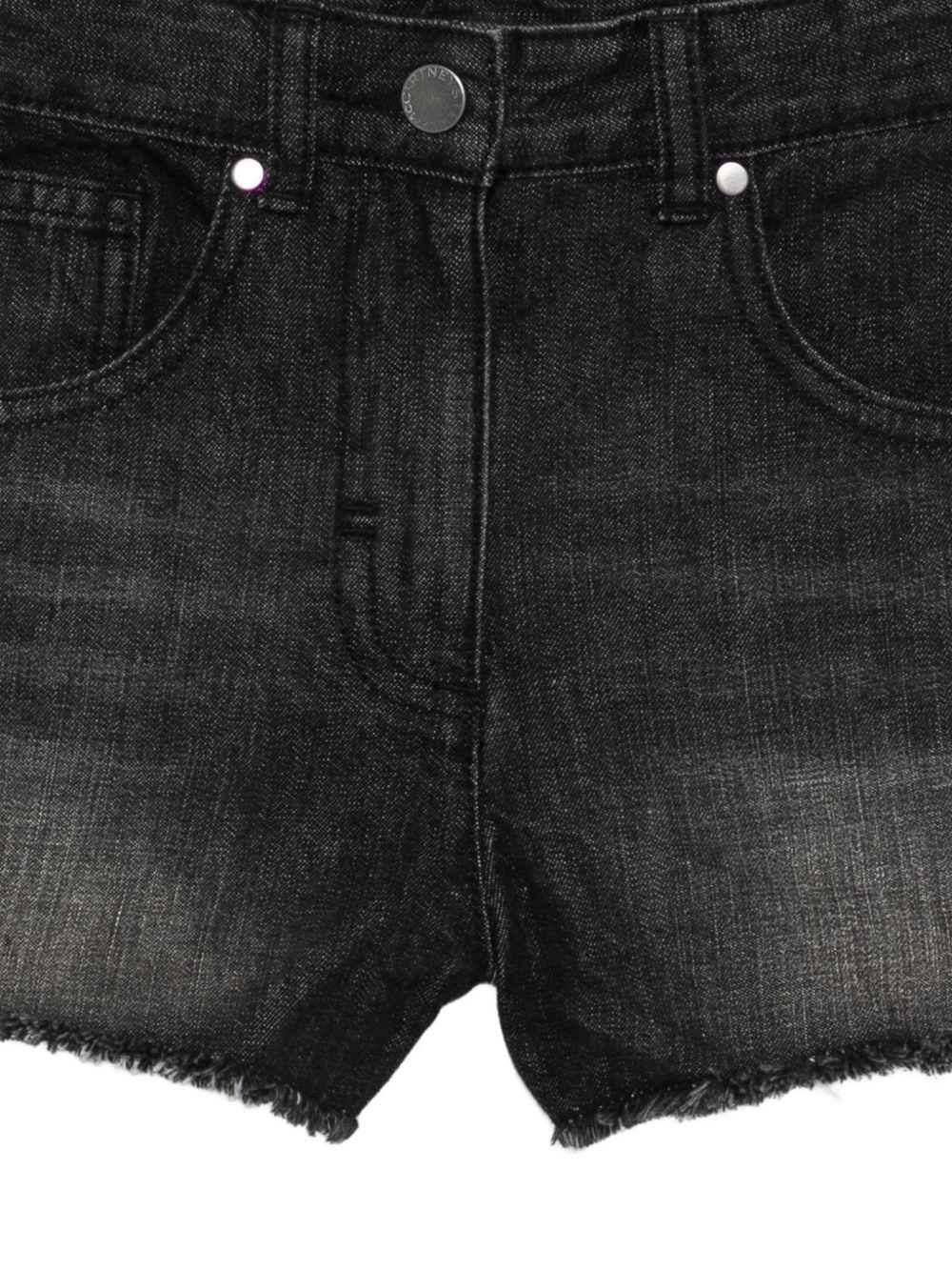 Shorts per bambina Stella McCartney Kids nero con bordi sfrangiati - Rubino Kids