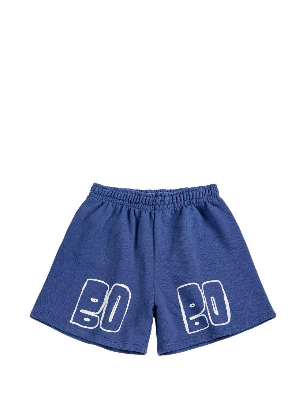 Shorts per bambino Bobo Choses blu con logo sul davanti - Rubino Kids