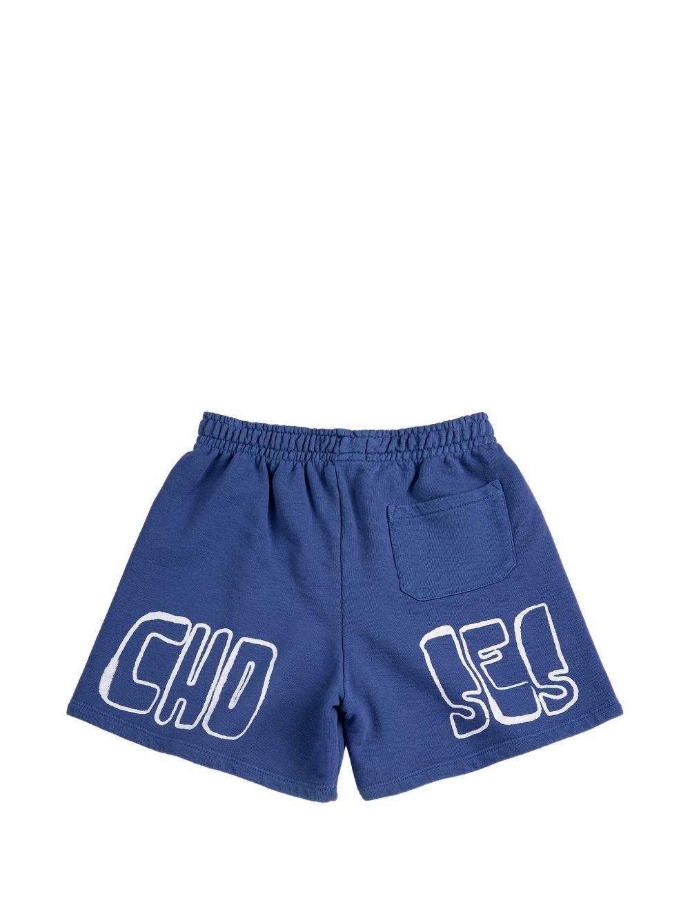 Shorts per bambino Bobo Choses blu con logo sul davanti - Rubino Kids