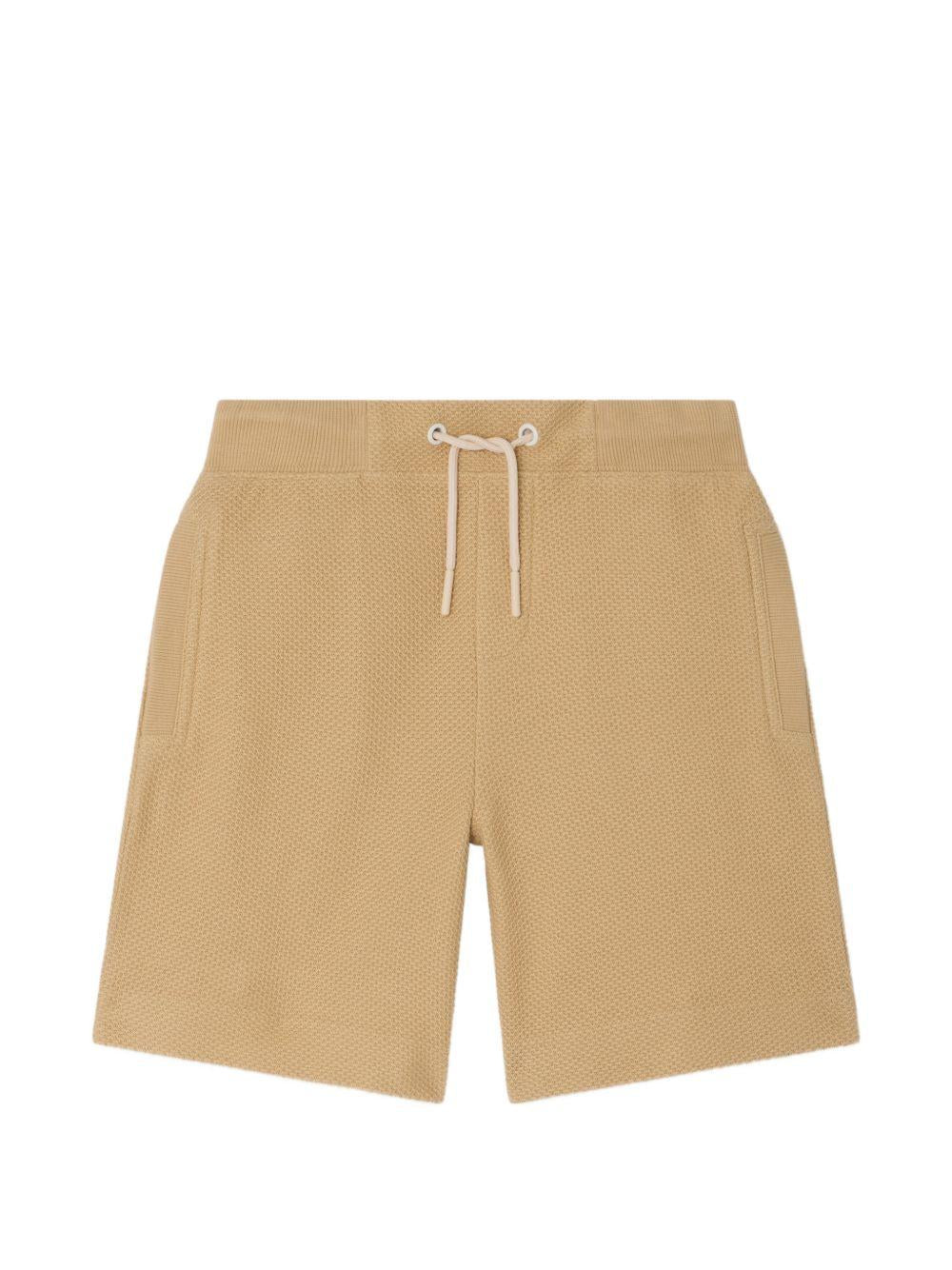 Shorts per bambino Bonpoint beige con ricamo logo sul retro - Rubino Kids