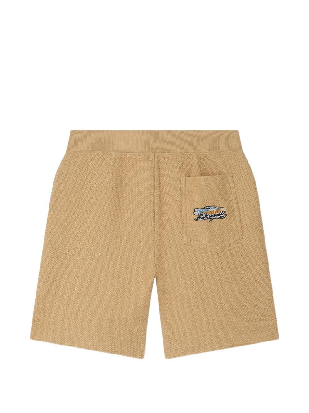 Shorts per bambino Bonpoint beige con ricamo logo sul retro - Rubino Kids