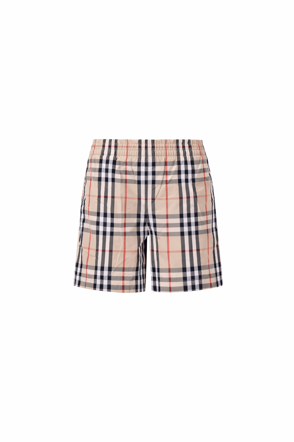 Shorts per bambino Burberry Kids beige con caratteristico motivo Vintage Check - Rubino Kids