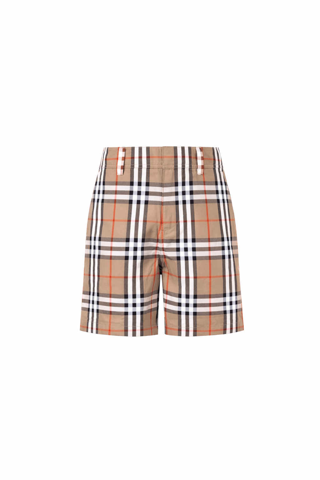 Shorts per bambino Burberry Kids beige con motivo Vintage Check all - over - Rubino Kids