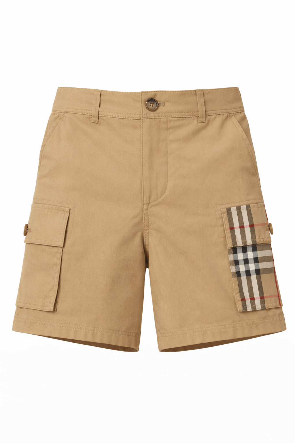 Shorts per bambino Burberry Kids beige con motivo Vintage Check - Rubino Kids
