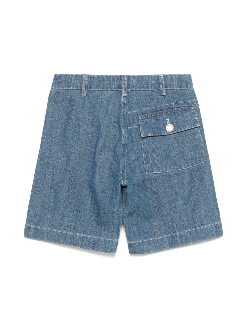 Shorts per bambino C.P. Company Kids in denim con stampa con logo - Rubino Kids