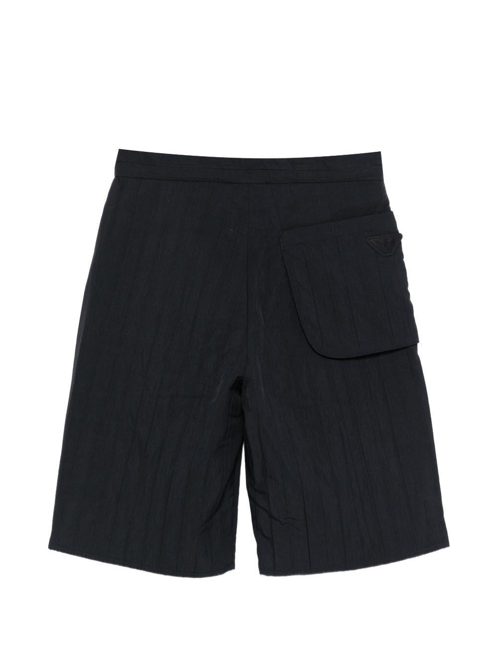 Shorts per bambino Emporio Armani Kids blu con design a righe - Rubino Kids