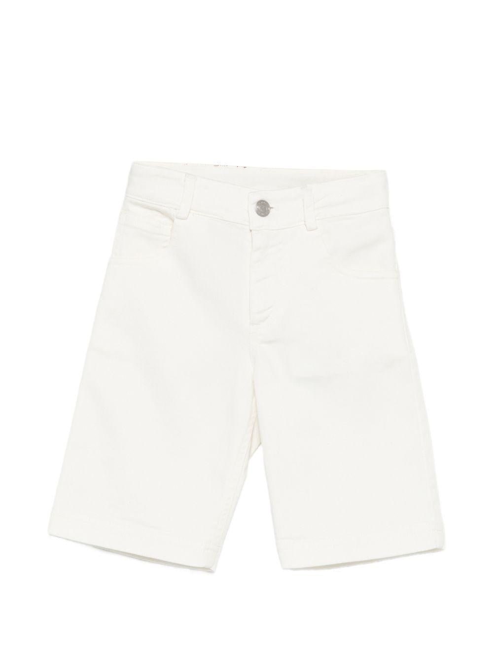 Shorts per bambino Etro Kids bianco con applicazione logo - Rubino Kids