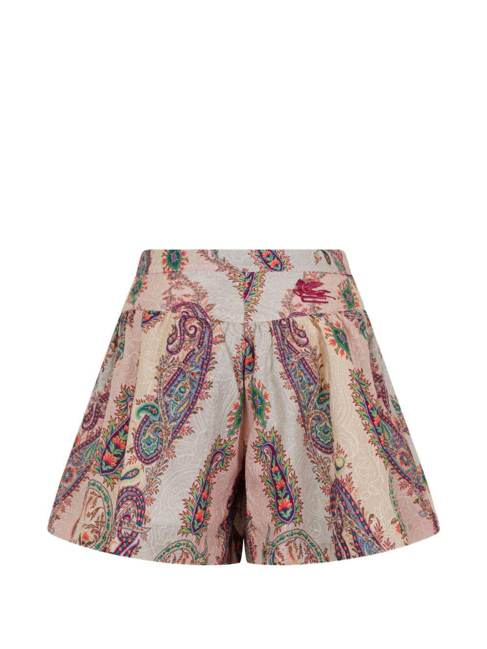 Shorts per bambino Etro Kids multicolore con stampa Paisley - Rubino Kids