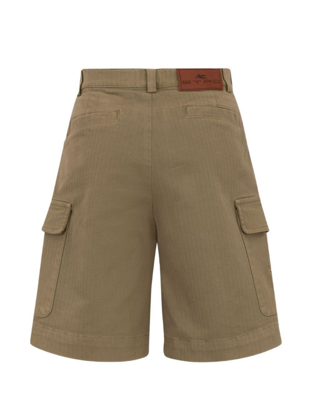 Shorts per bambino Etro kids verde con applicazione logo - Rubino Kids