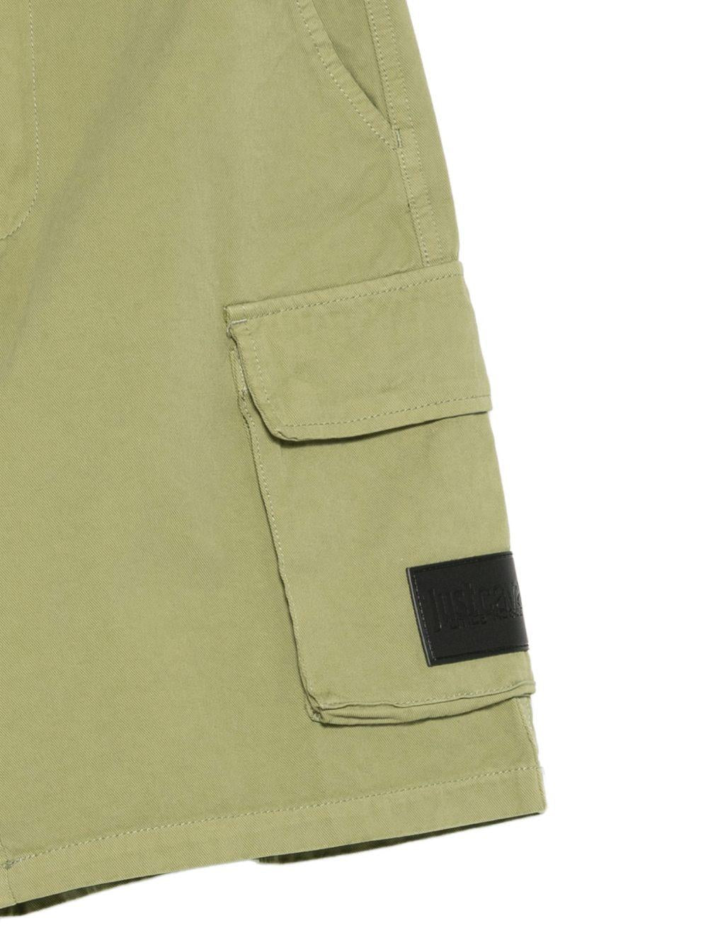 Shorts per bambino Just Cavalli Kids verde con tasche cargo - Rubino Kids