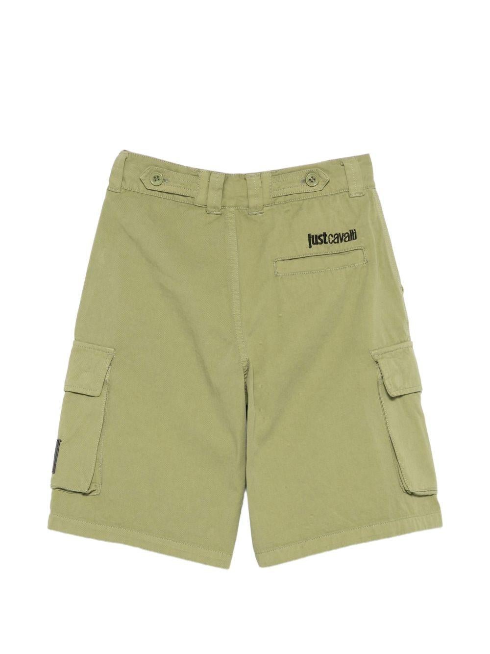 Shorts per bambino Just Cavalli Kids verde con tasche cargo - Rubino Kids