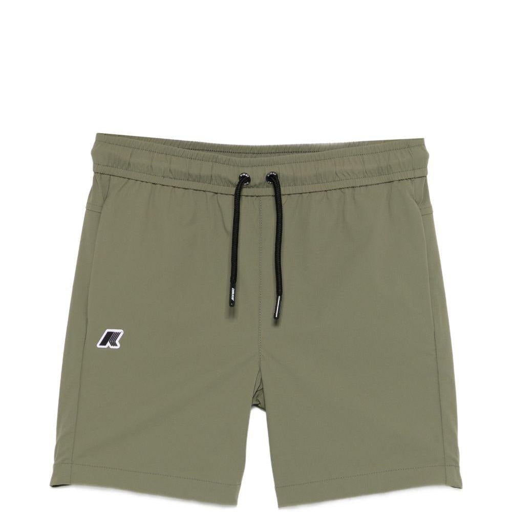 Shorts per bambino K - WAY Kids verde con logo sul davanti - Rubino Kids