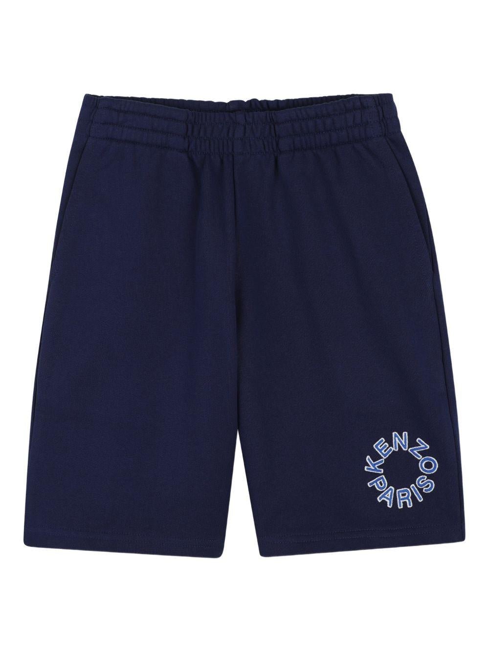 Shorts per bambino Kenzo Kids blu con stampa logo - Rubino Kids