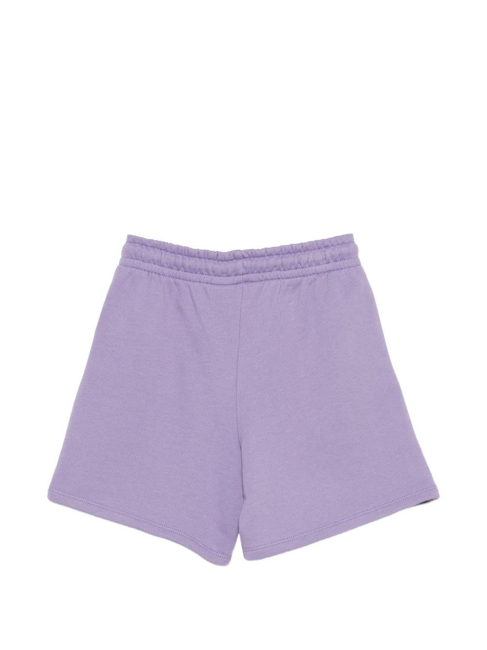 Shorts per bambino Mini Rodini viola con ricamo pallone da calcio - Rubino Kids
