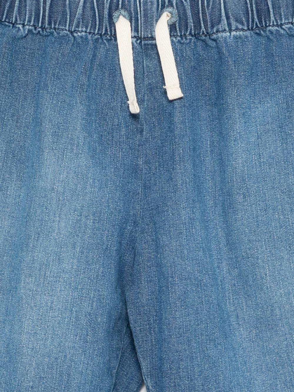 Shorts per bambino Palm Angels Kids denim con logo sul retro - Rubino Kids