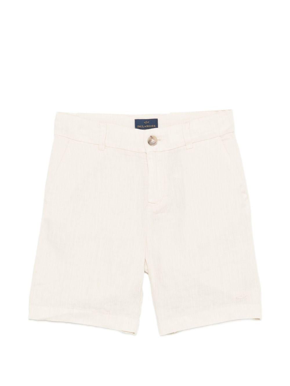 Shorts per bambino Paul & Shark Junior beige con bottoni - Rubino Kids