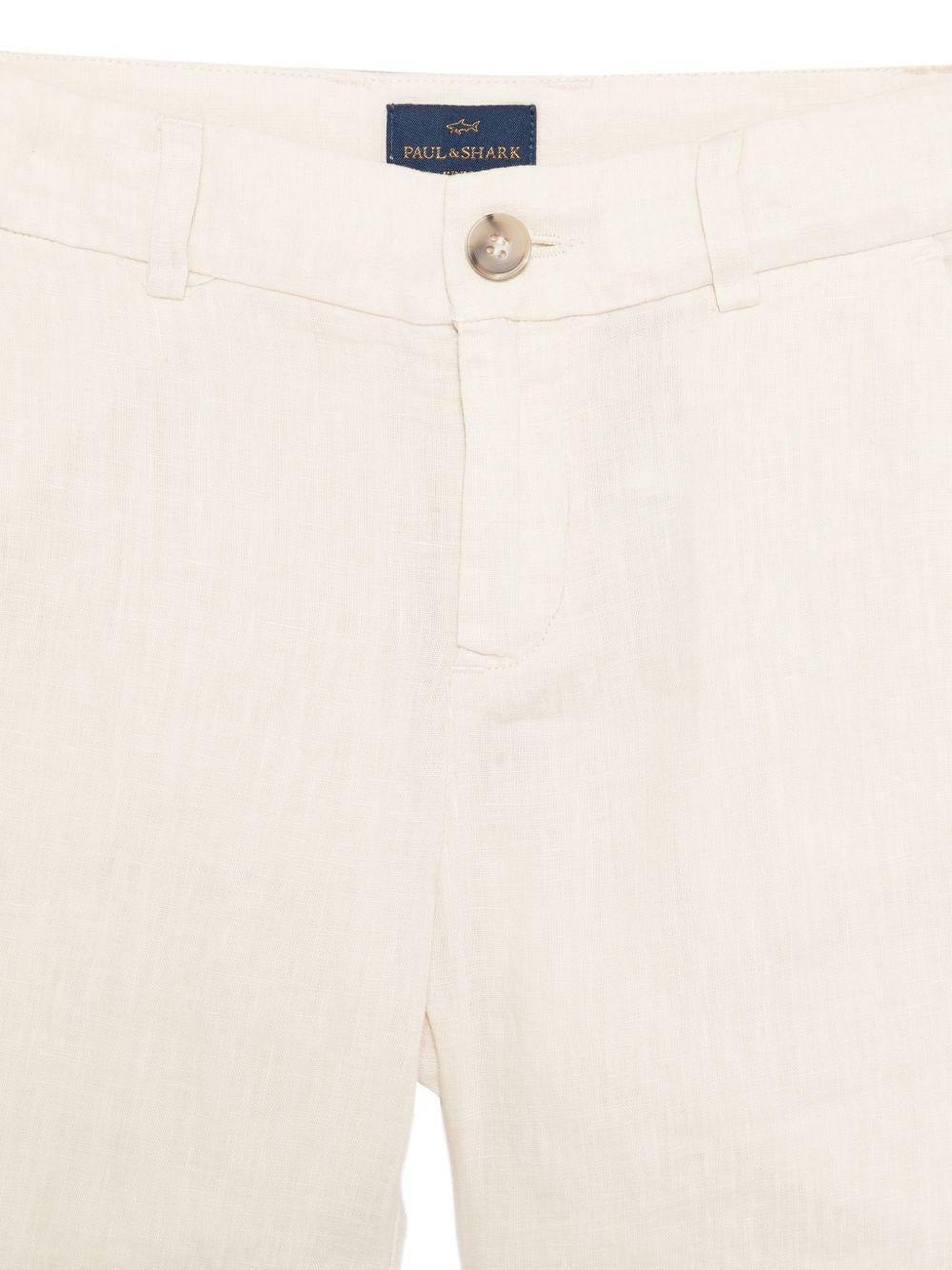 Shorts per bambino Paul & Shark Junior beige con bottoni - Rubino Kids
