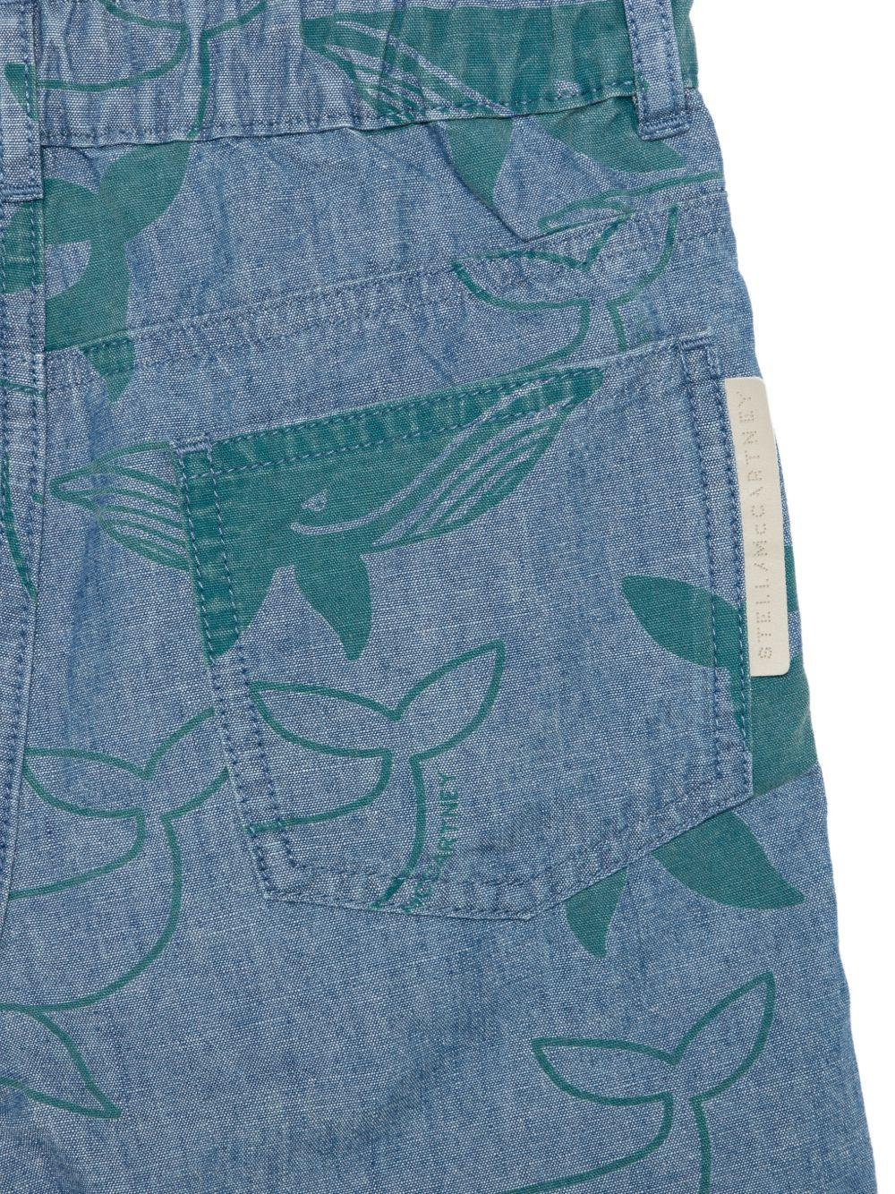 Shorts per bambino Stella McCartney Kids blu con stampa grafica - Rubino Kids