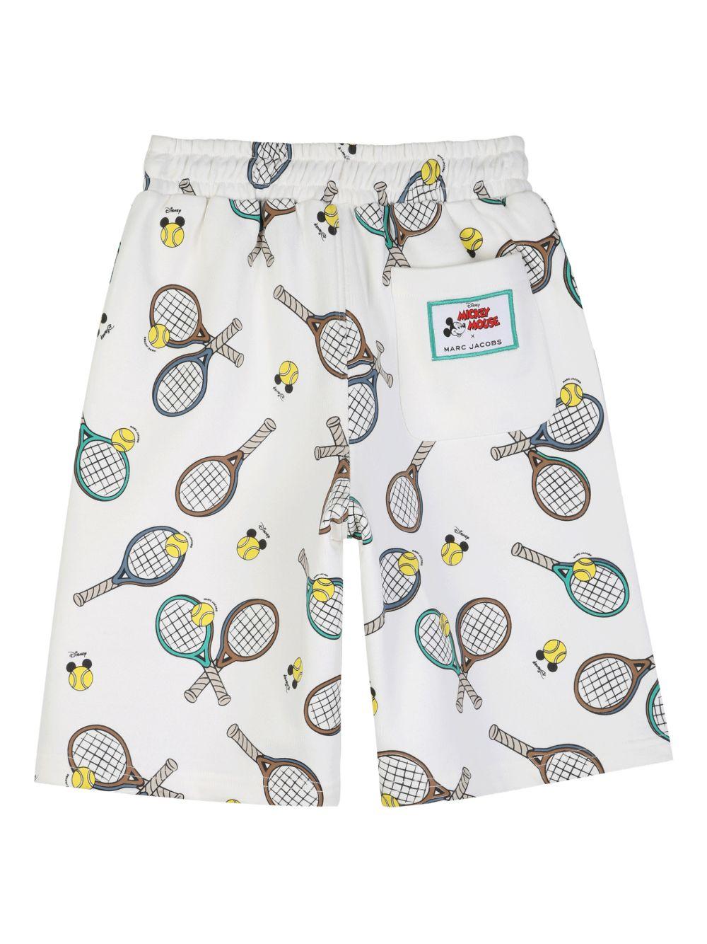 Shorts per bambino The Marc Jacobs Kids bianchi con stampa grafica tennis - Rubino Kids