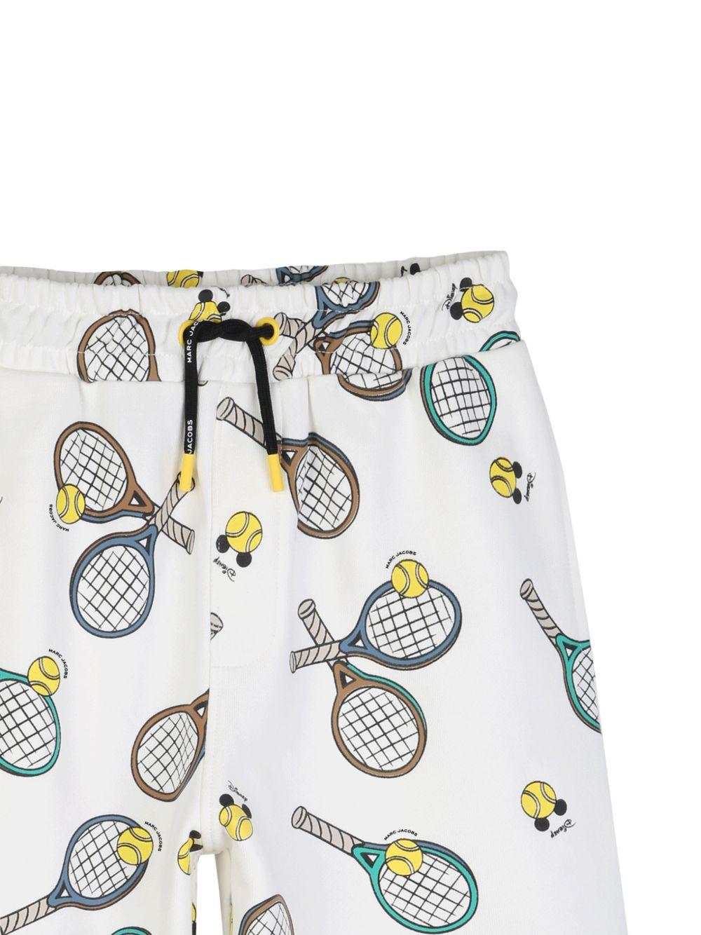 Shorts per bambino The Marc Jacobs Kids bianchi con stampa grafica tennis - Rubino Kids