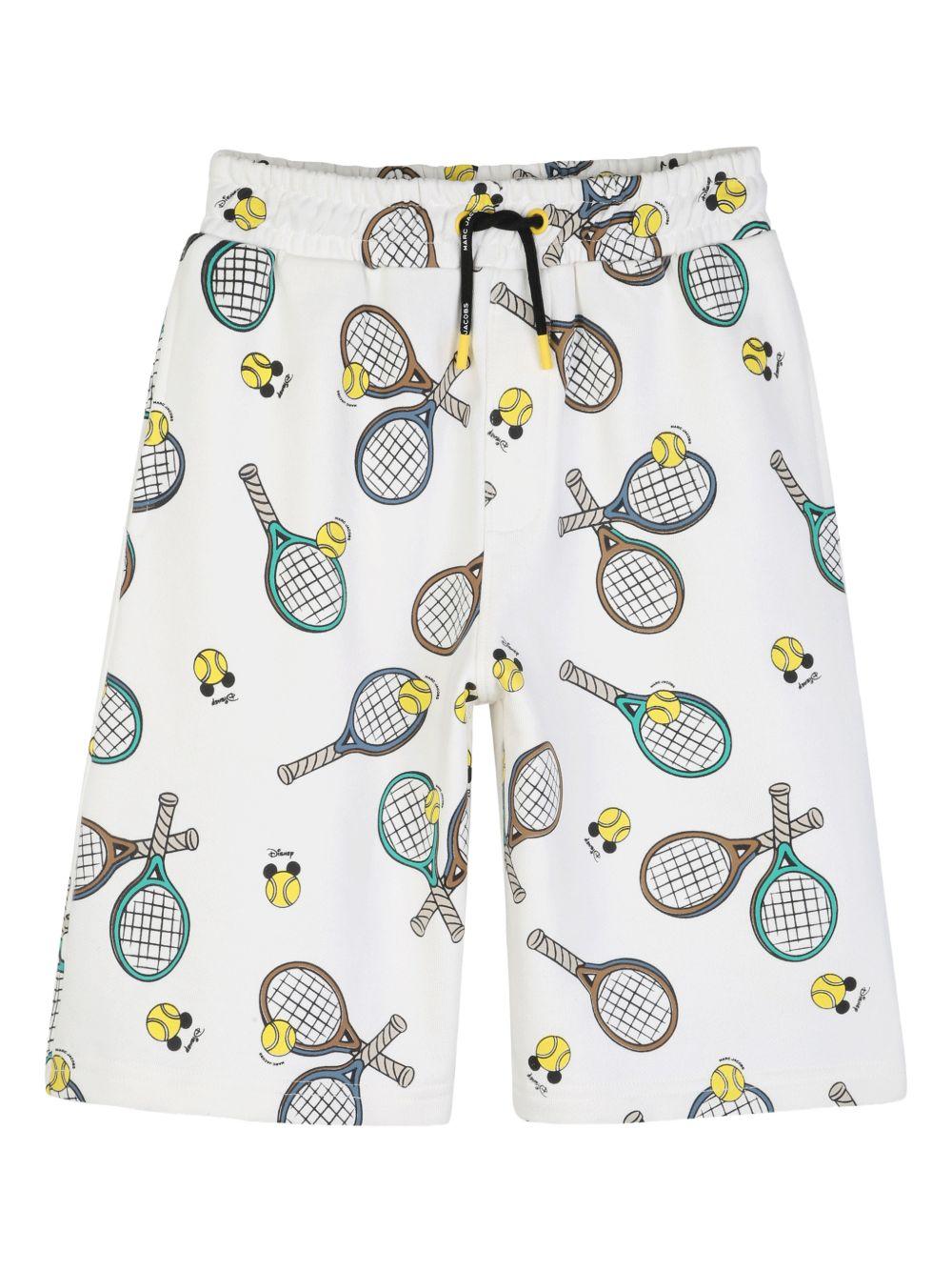 Shorts per bambino The Marc Jacobs Kids bianchi con stampa grafica tennis - Rubino Kids