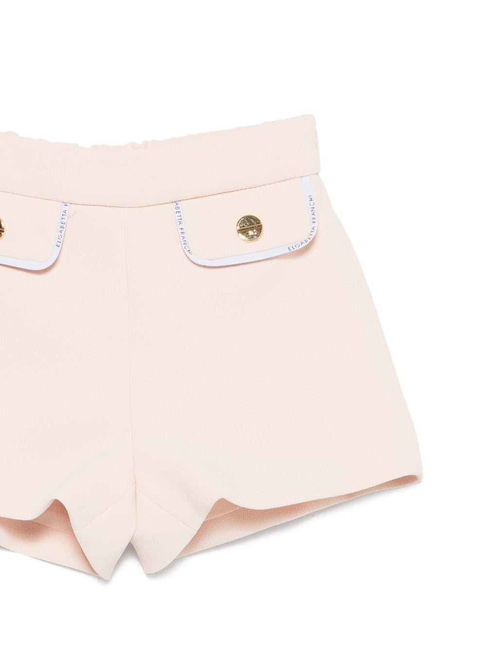 Shorts per neonata Elisabetta Franchi la Mia Bambina rosa chiaro con tasche ad aletta - Rubino Kids