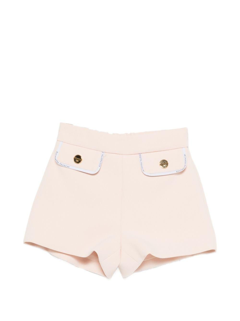 Shorts per neonata Elisabetta Franchi la Mia Bambina rosa chiaro con tasche ad aletta - Rubino Kids