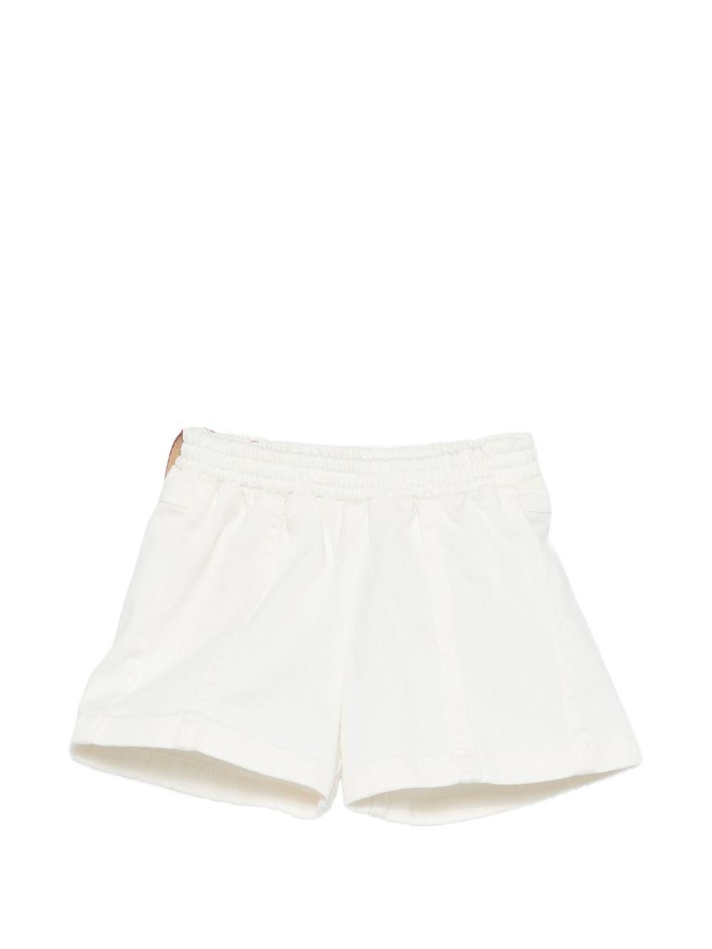 Shorts per neonata Etro Kids bianchi con stemma sul retro - Rubino Kids