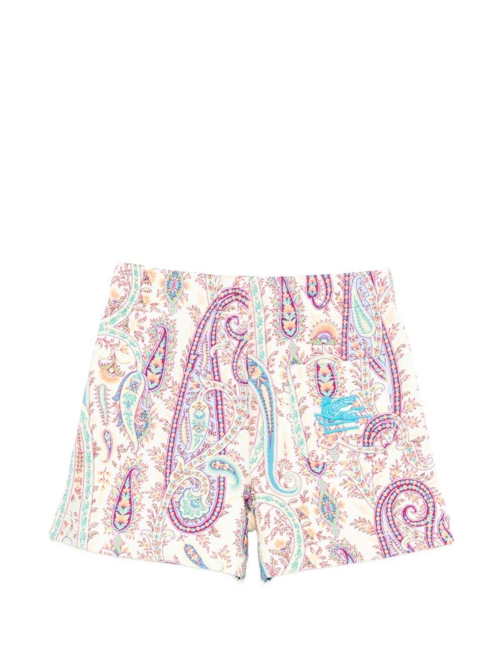 Shorts per neonata Etro Kids multicolor con logo ricamato - Rubino Kids