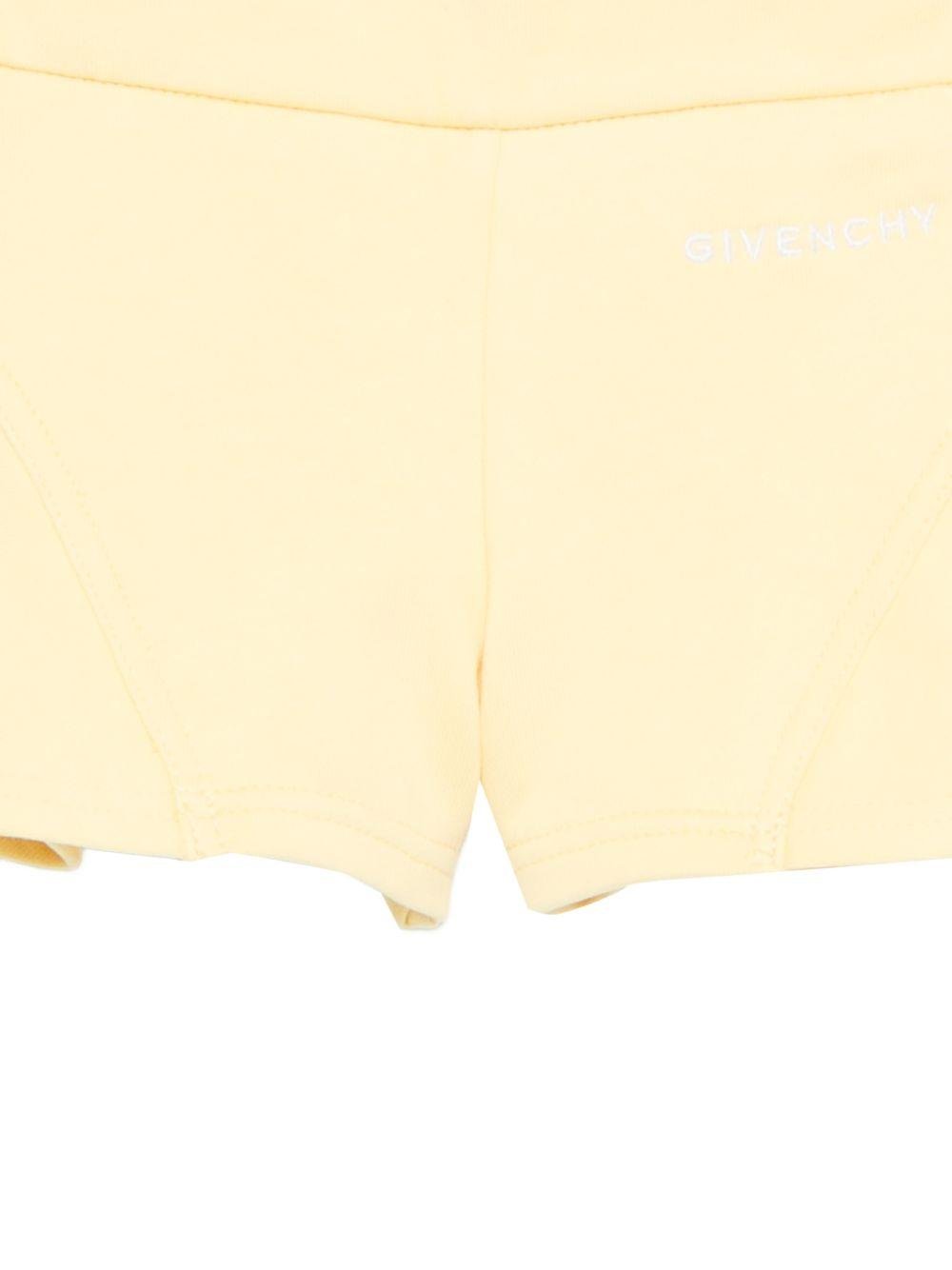 Shorts per neonata Givenchy Kids gialli con vita elasticizzata - Rubino Kids