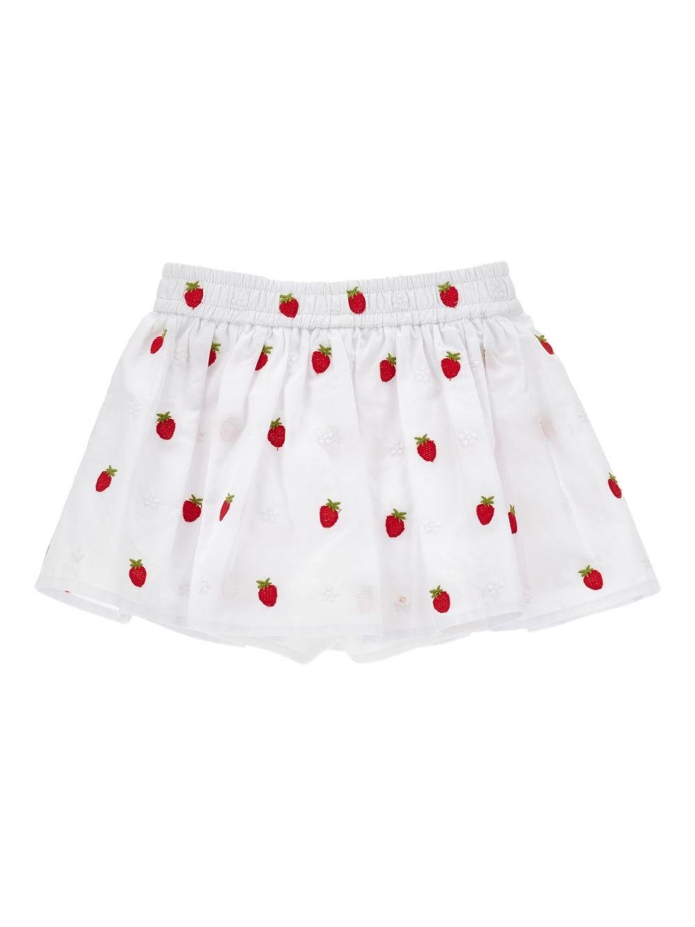 Shorts per neonata Monnalisa bianco con dettaglio ricamato - Rubino Kids