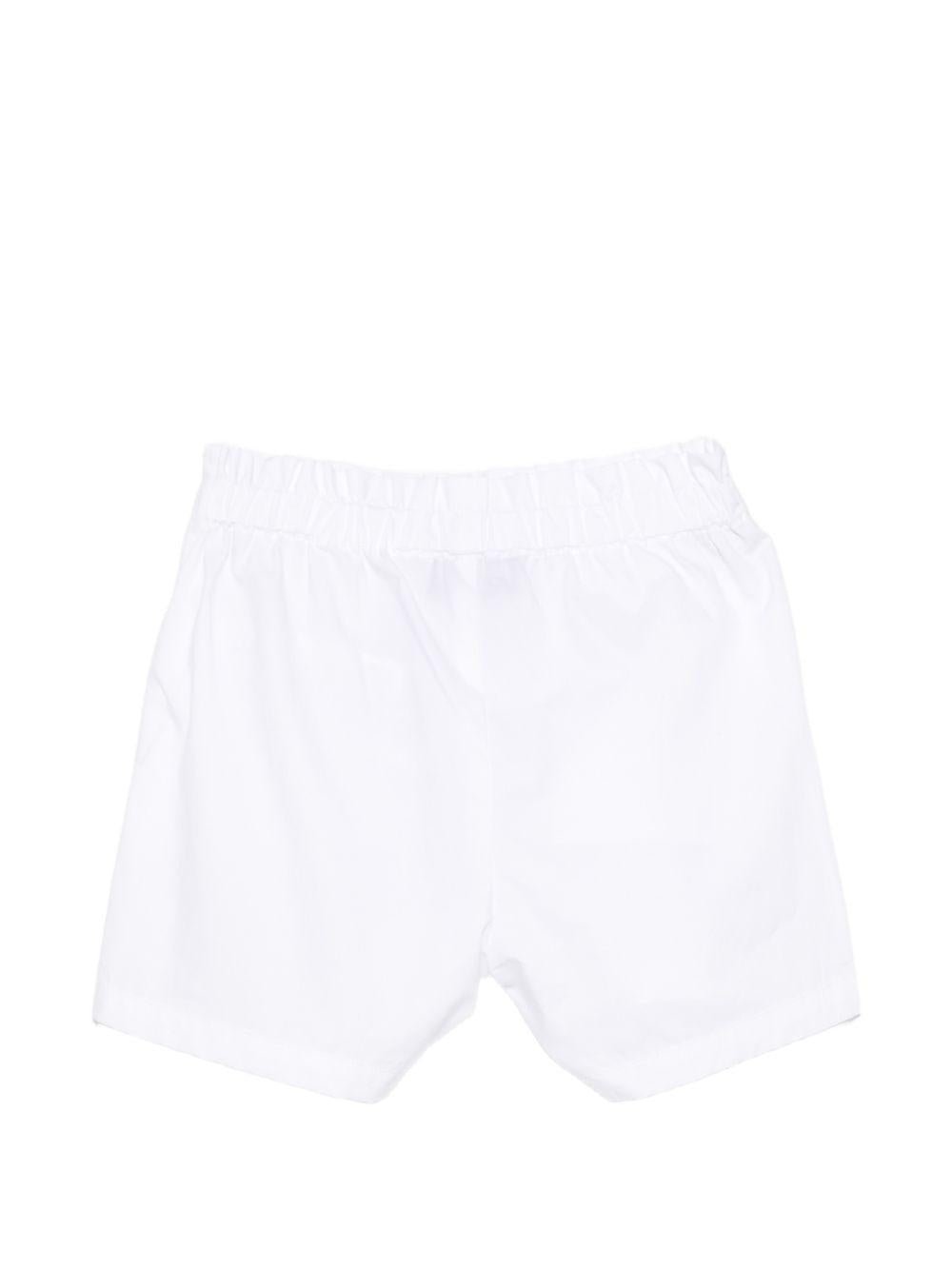 Shorts per neonata Moschino Kids bianchi con stampa Teddy Bear sul davanti - Rubino Kids