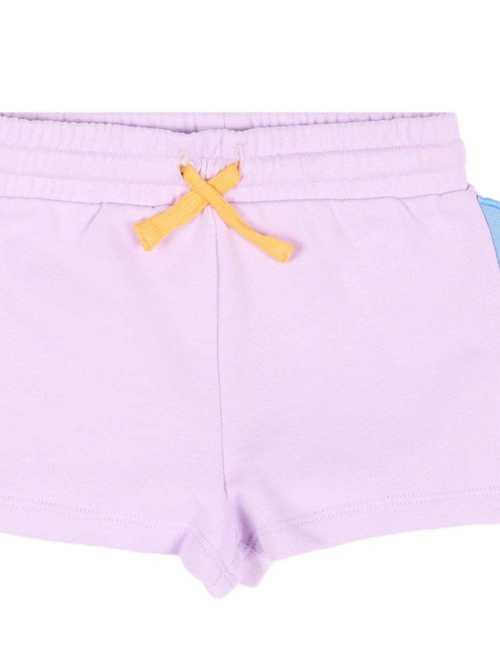 Shorts per neonata Stella McCartney Kids lilla con applicazioni laterali - Rubino Kids