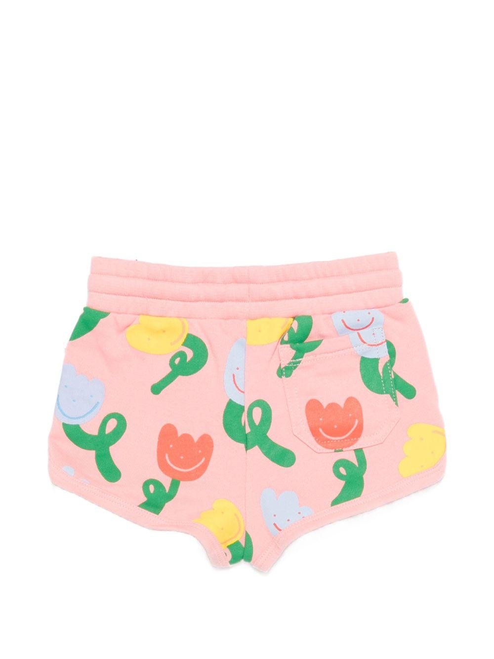 Shorts per neonata Stella McCartney Kids rosa con stampa floreale all - over - Rubino Kids
