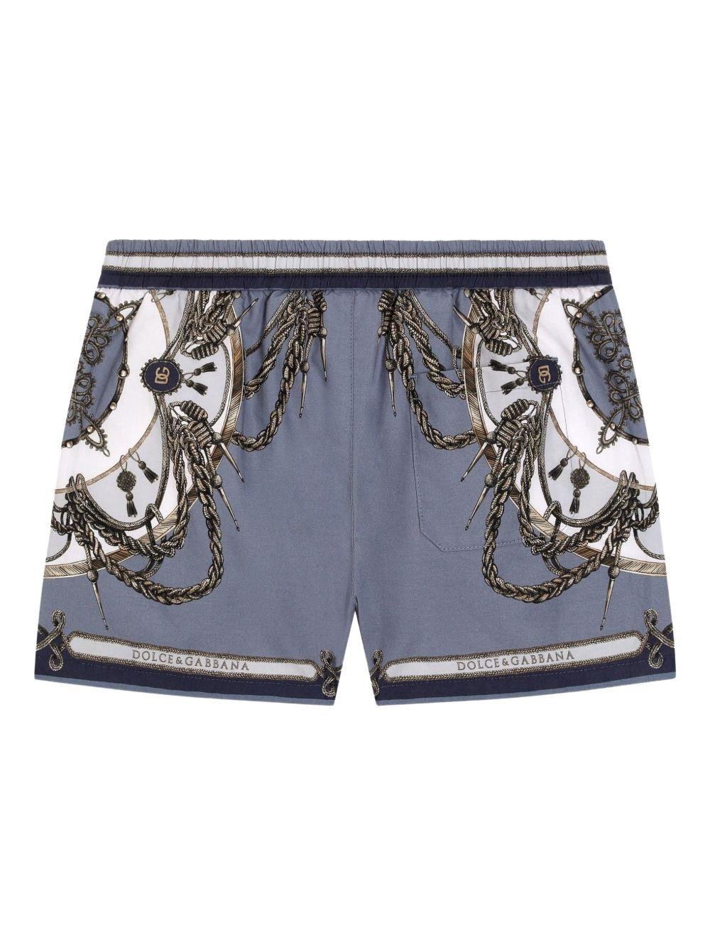Shorts per neonato Dolce & Gabbana Kids blu con vita elasticizzata - Rubino Kids