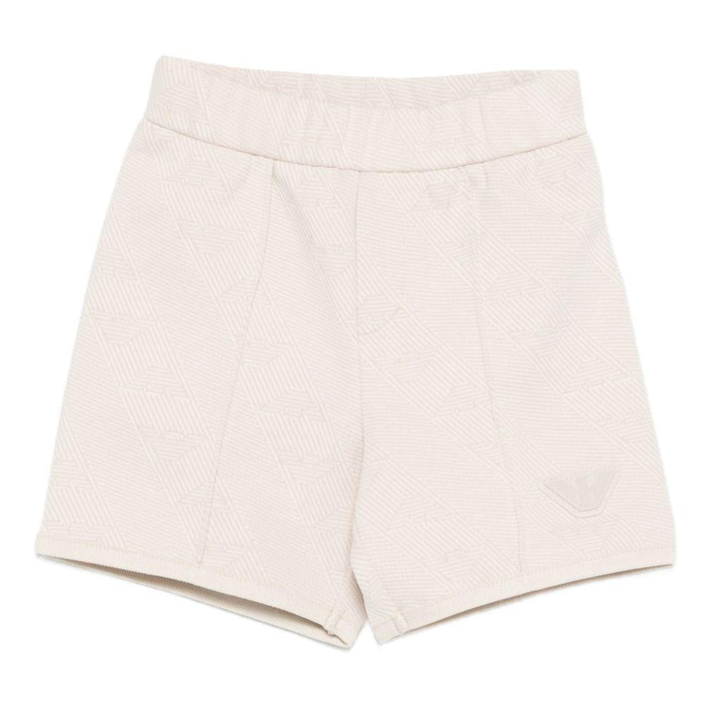 Shorts per neonato Emporio Armani Kids beige con dettaglio logo - Rubino Kids