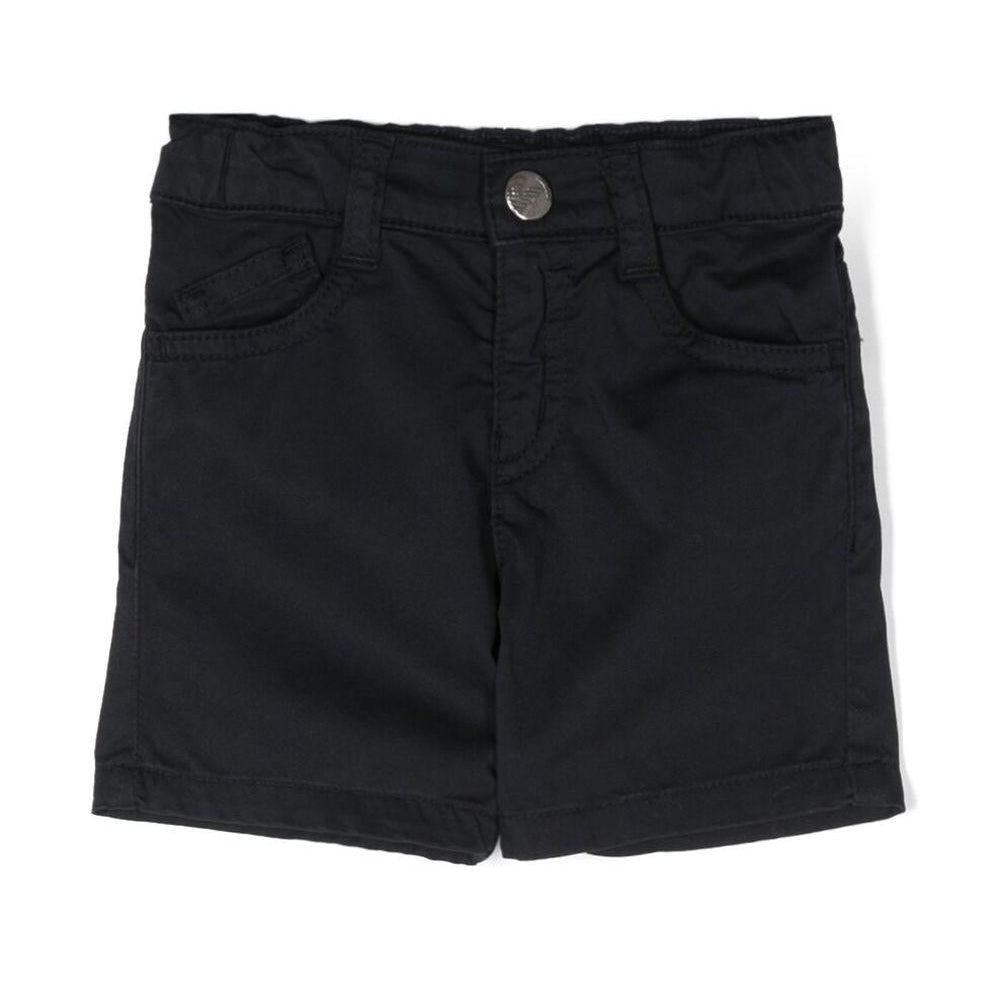 Shorts per neonato Emporio Armani Kids blu con bottoni con logo inciso - Rubino Kids