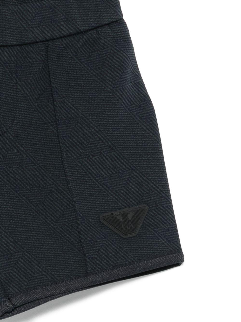 Shorts per neonato Emporio Armani Kids blu con logo aquila sul davanti - Rubino Kids