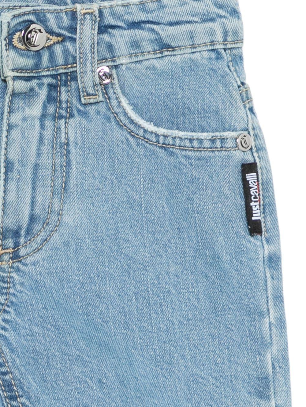 Shorts per neonato Just Cavalli Kids in denim con effetto vissuto - Rubino Kids