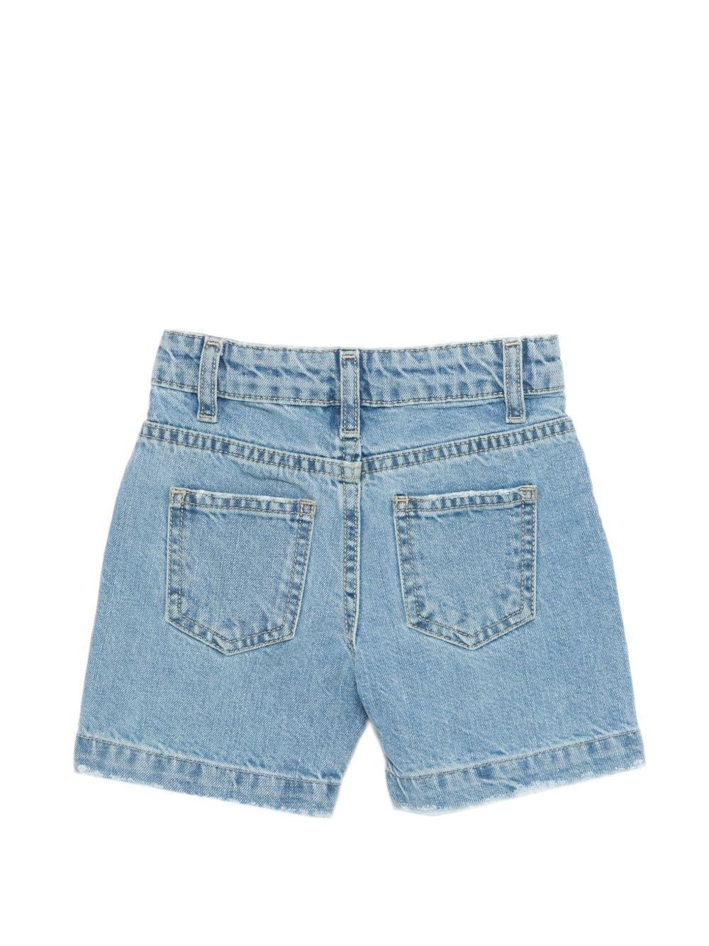Shorts per neonato Just Cavalli Kids in denim con effetto vissuto - Rubino Kids