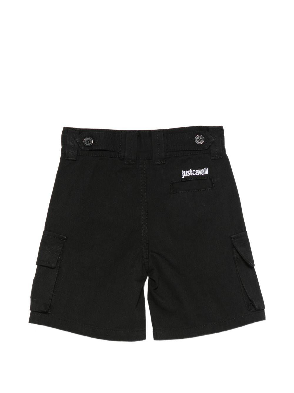 Shorts per neonato Just Cavalli Kids neri con tasche cargo - Rubino Kids