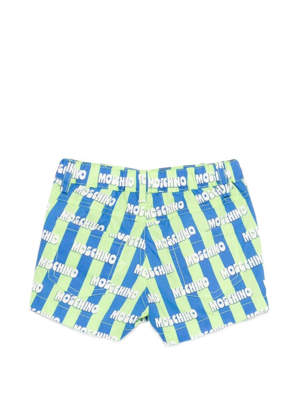 Shorts per neonato Moschino Kids verde con motivo a righe - Rubino Kids